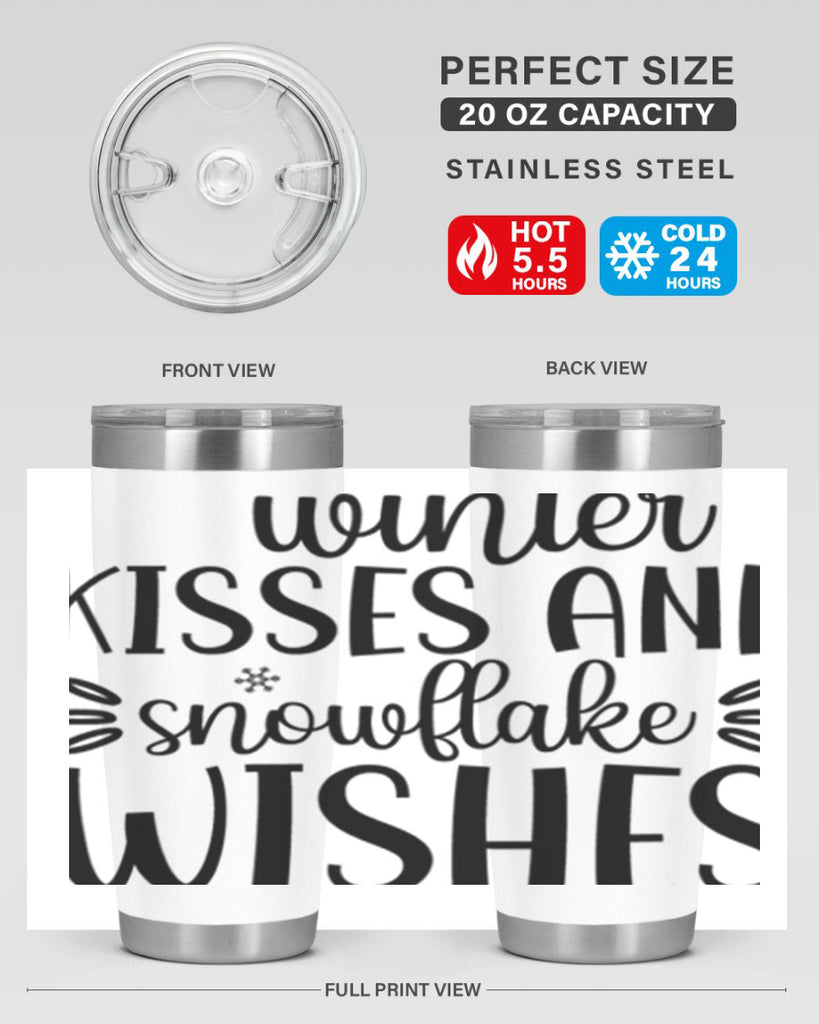 Winter Kisses And Snowflake Wishes517#- winter- Tumbler