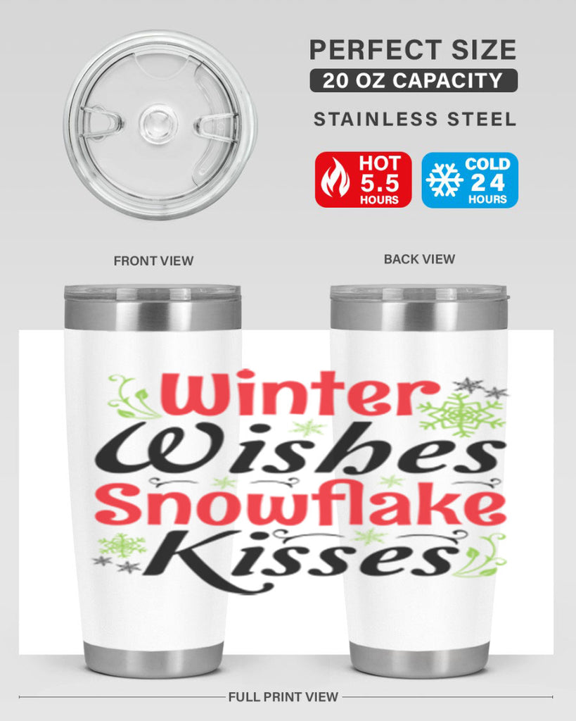 Winter Wishes Snowflake Kisses 568#- winter- Tumbler