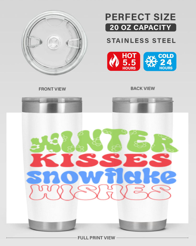 Winter kisses snowflake wishes 520#- winter- Tumbler