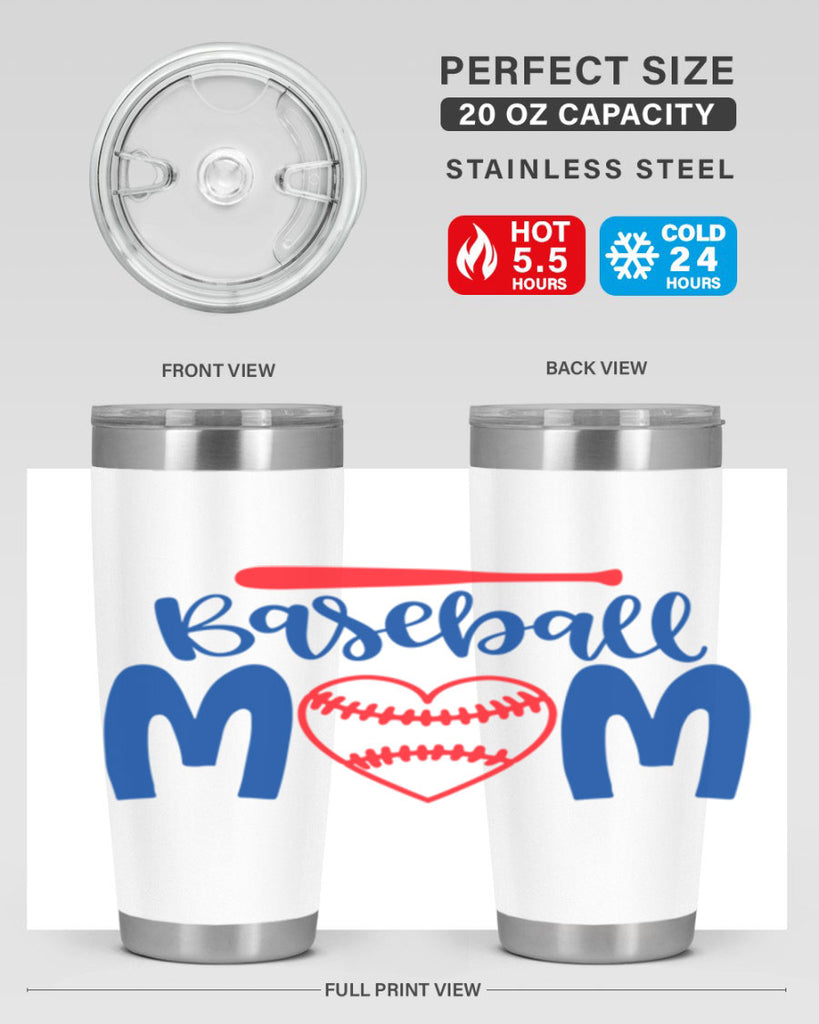 baseball mom 278#- mom- Tumbler