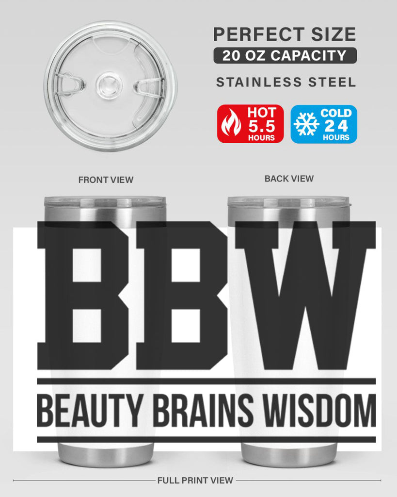 bbw beauty brains wisdom 263#- black words phrases- Cotton Tank