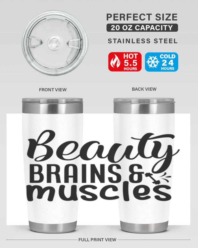 beauty brains muscles 51#- gym- Tumbler