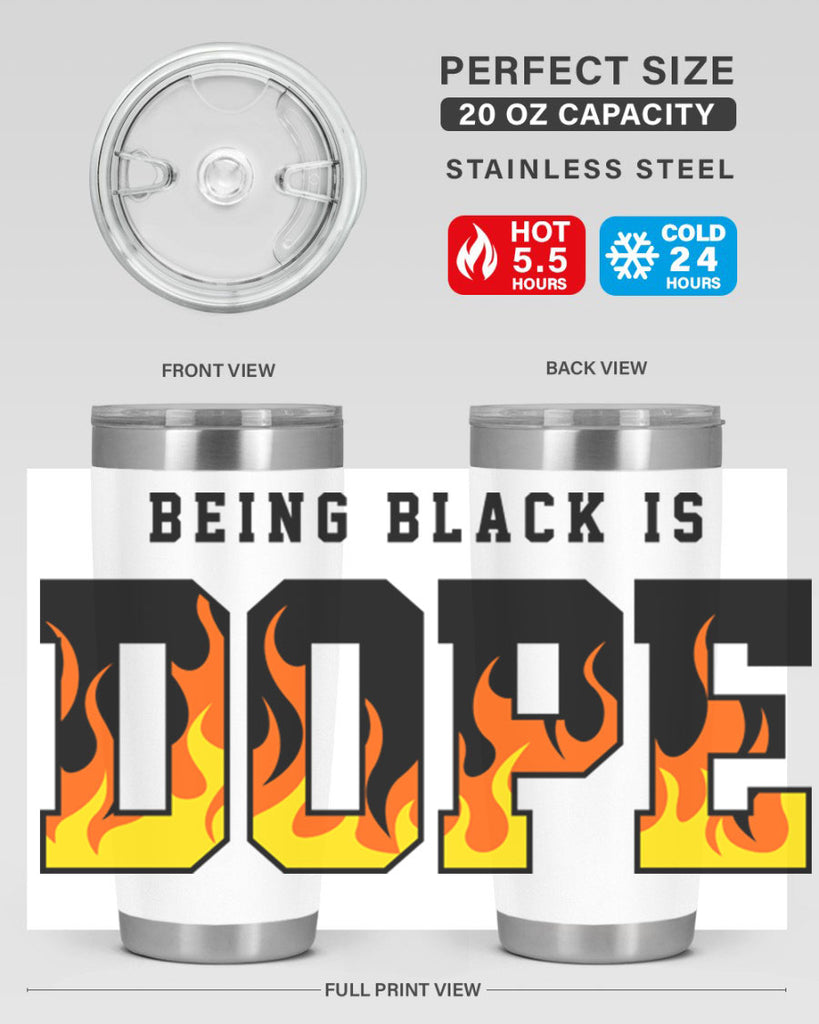 being black is dope flames 256#- black words phrases- Cotton Tank