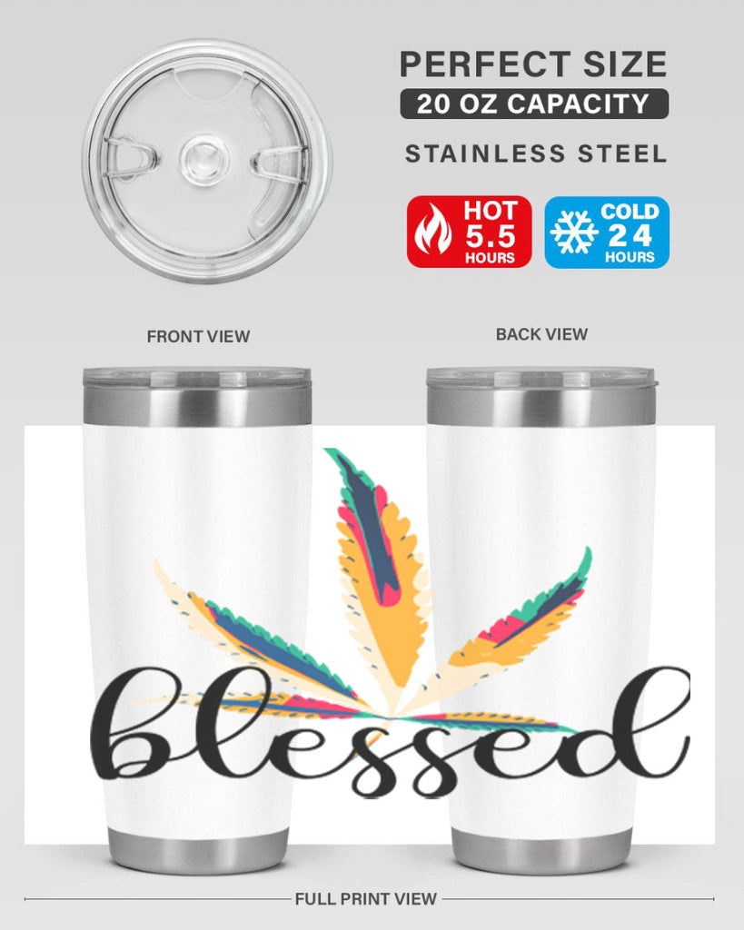 blessed colorful 19#- marijuana- Tumbler