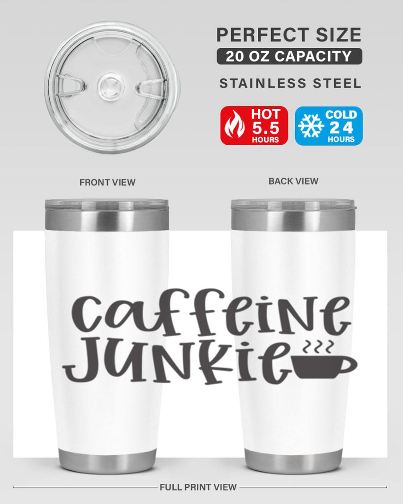 caffeine junkie 412#- mom- Tumbler