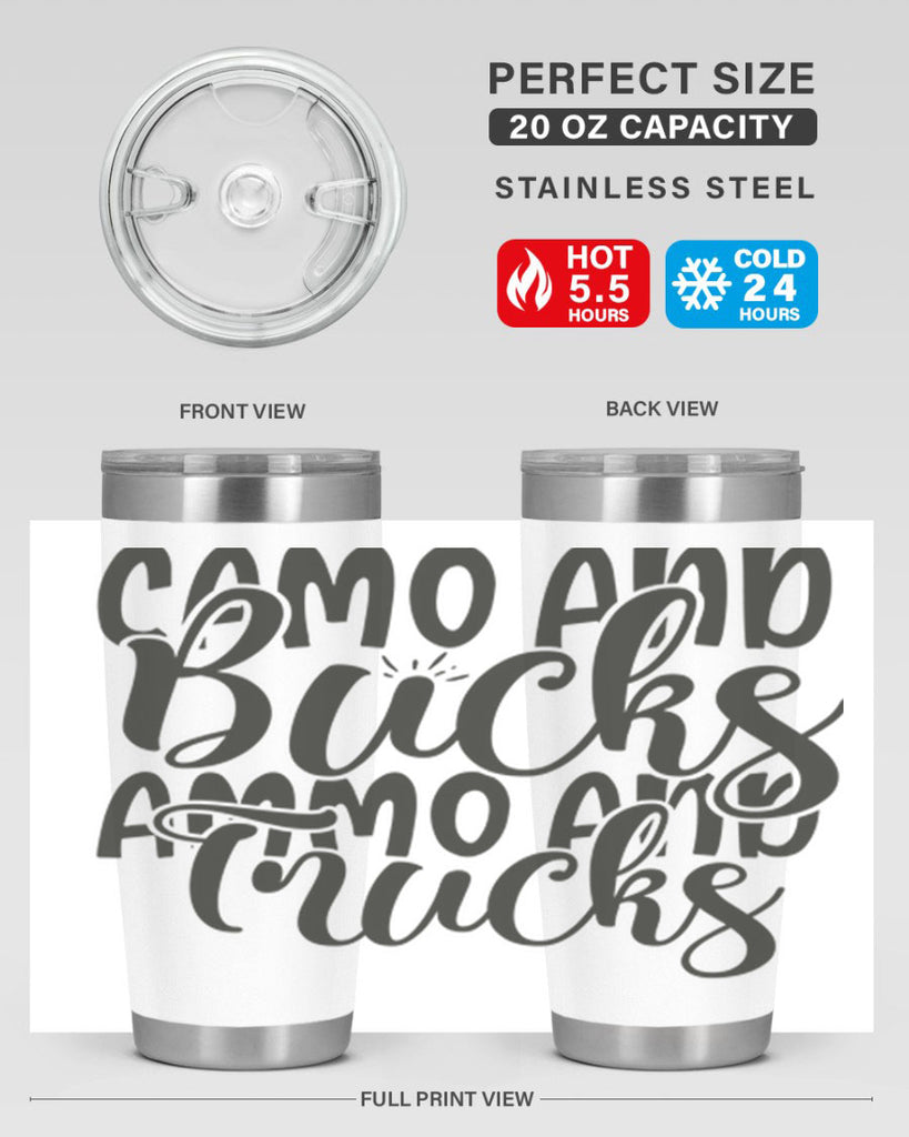 camo and bucks ammo and trucks 18#- hunting- Tumbler