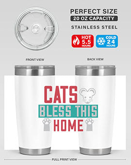 cats bless this home Style 36#- cat- Tumbler