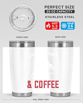 cats book and coffee Style 37#- cat- Tumbler