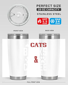 cats books and coffee Style 38#- cat- Tumbler