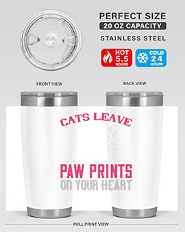 cats leave paw prints on your heart Style 39#- cat- Tumbler