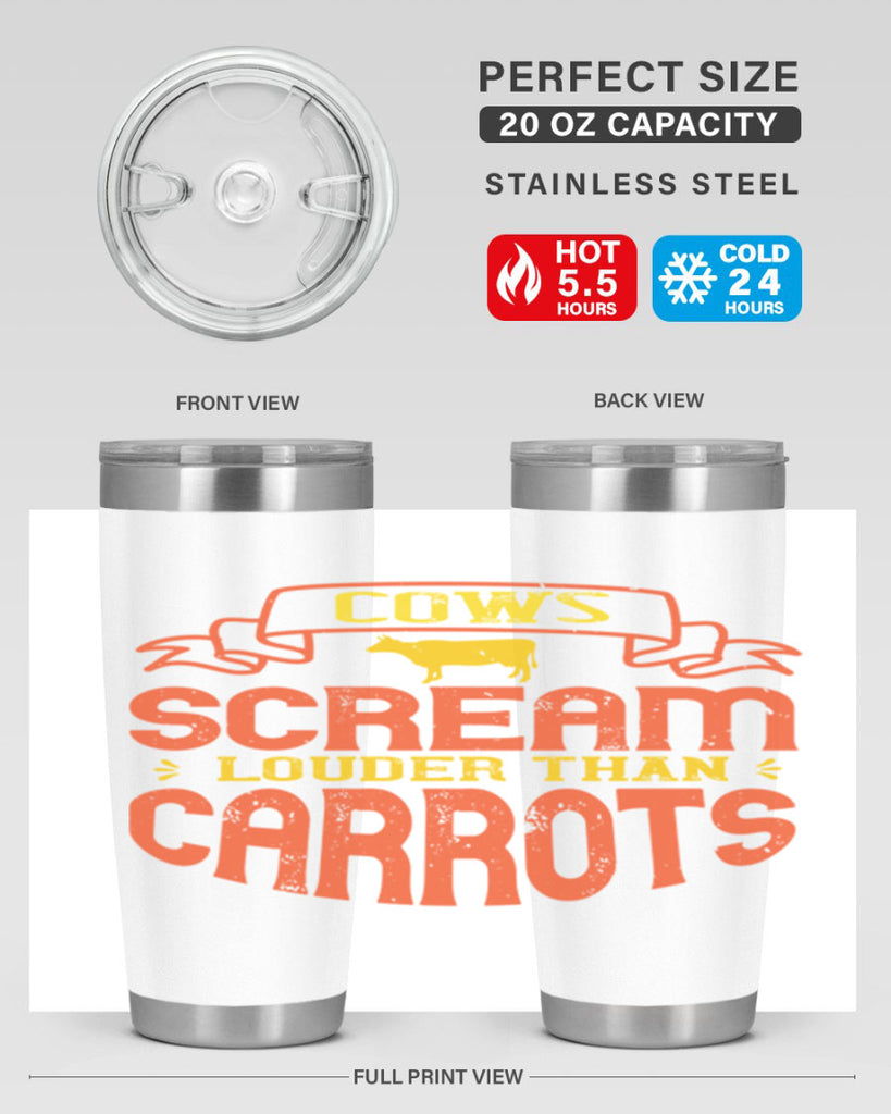 cows scream louder than carrots 71#- vegan- Tumbler