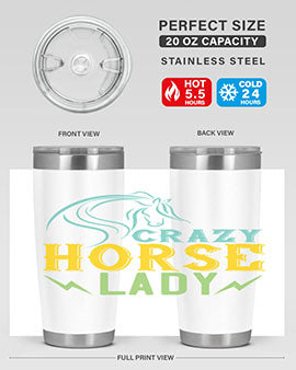 crazy horse lady Style 10#- horse- Tumbler