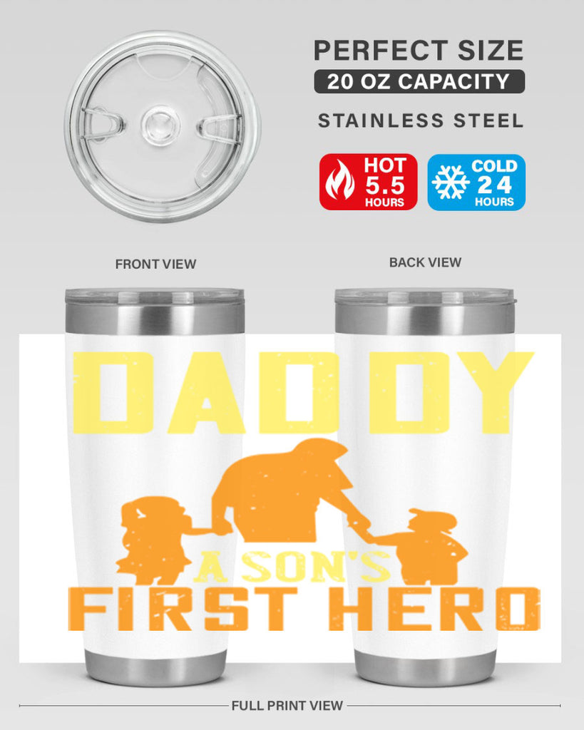daddy a sons first hero 249#- fathers day- Tumbler