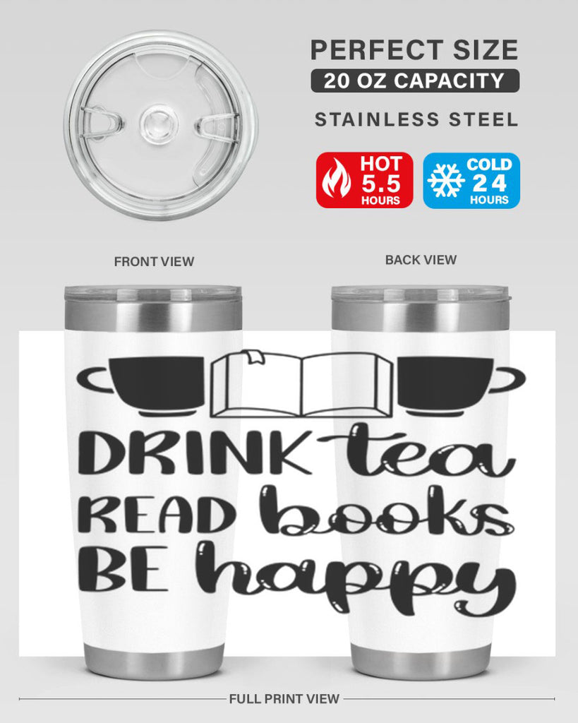 drink tea read books be happy 42#- reading- Tumbler