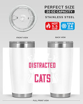 easily distracted by cats Style 46#- cat- Tumbler