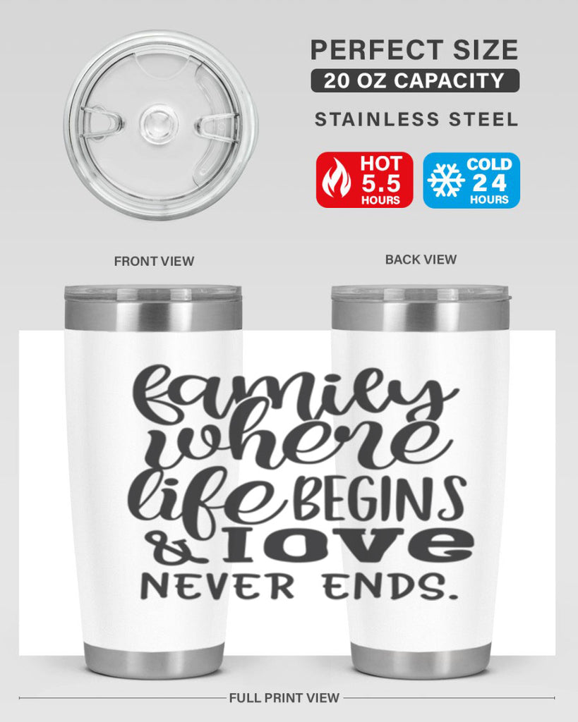 family where life begins love never ends 34#- family- Tumbler