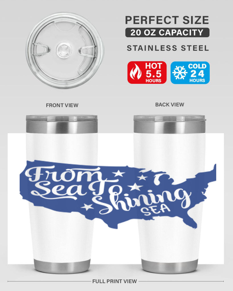 from sea to shining sea Style 52#- Fourt Of July- Tumbler