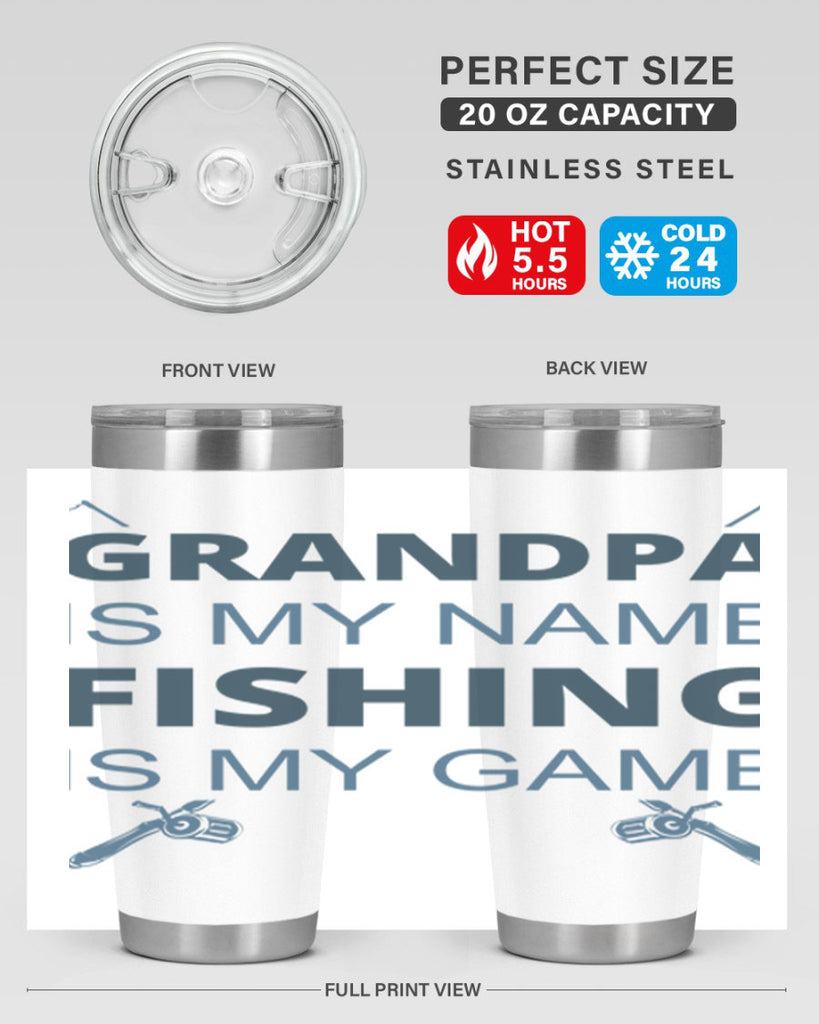 grandpa is my name 124#- fishing- Tumbler