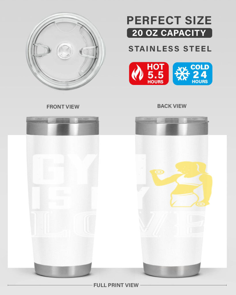 gym is my love 98#- gym- Tumbler