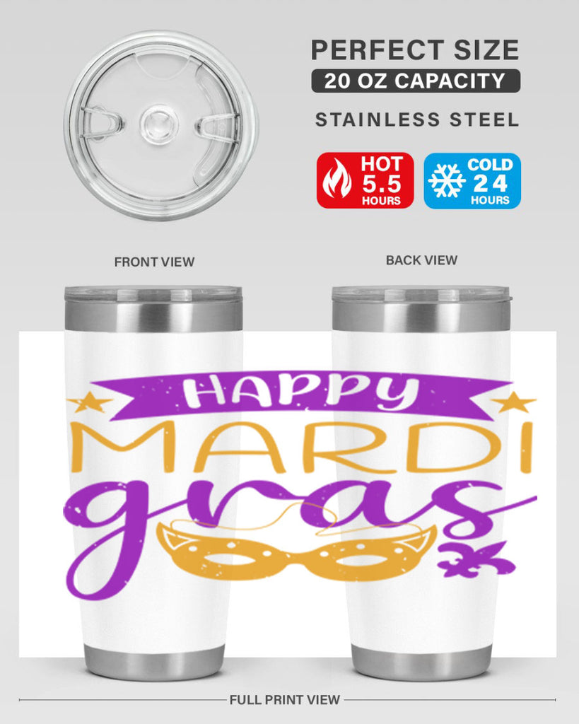 happy mardi gras 70#- mardi gras- Tumbler