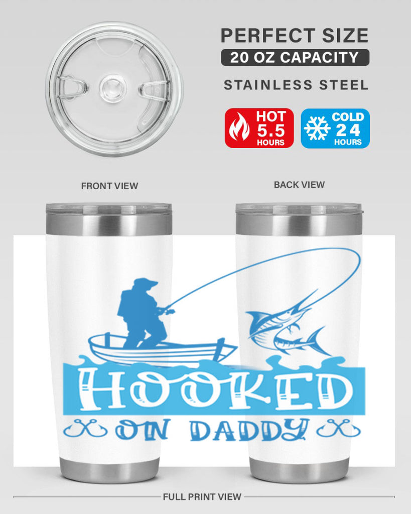 hooked on daddy 218#- fishing- Tumbler