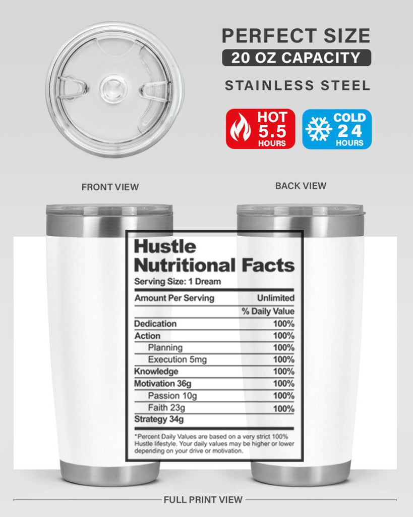 hustle nutritional facts 121#- black words phrases- Cotton Tank