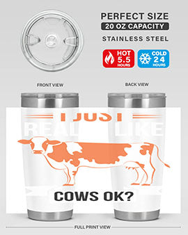 i just really like cows ok Style 3#- cow- Tumbler