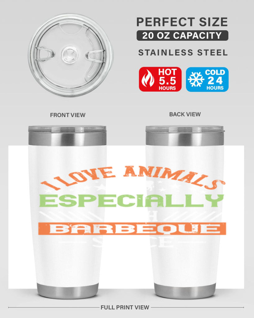 i love animals especially with barbeque sauce 130#- vegan- Tumbler