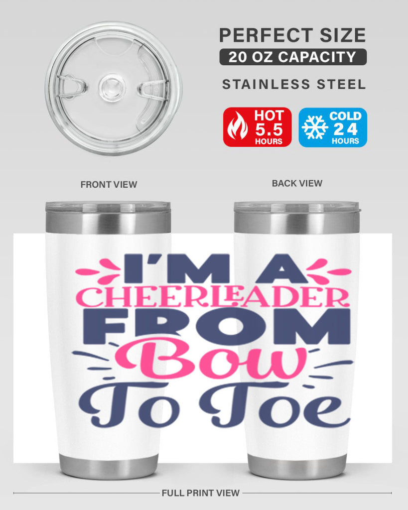 im a cheerleader bow to toe 1741#- cheer- Tumbler