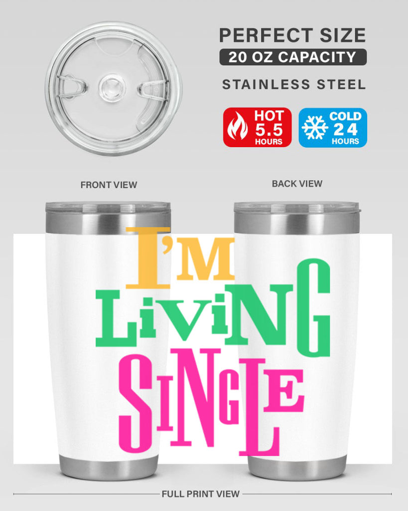 im living single 108#- black words phrases- Cotton Tank