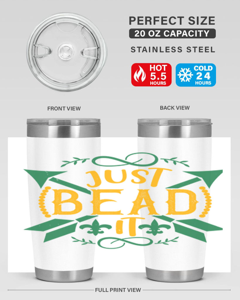 just bead it 56#- mardi gras- Tumbler