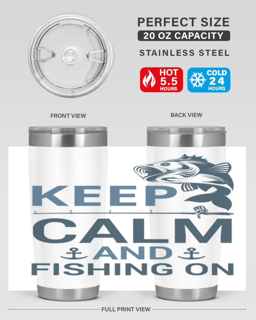 keep calm 65#- fishing- Tumbler