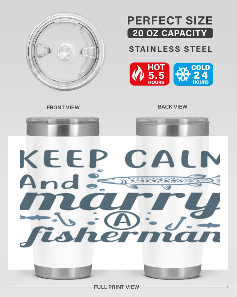 keep calm and merry 66#- fishing- Tumbler