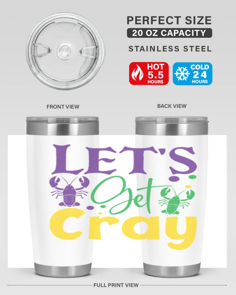 lets get cray 81#- mardi gras- Tumbler