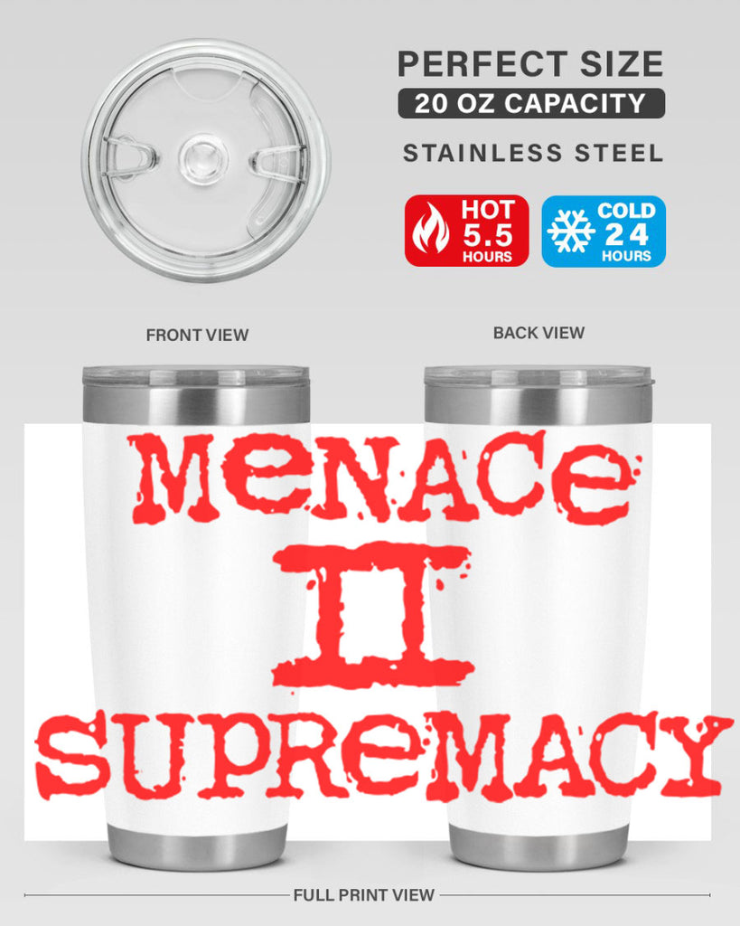 menace to supremacy 69#- black words phrases- Cotton Tank