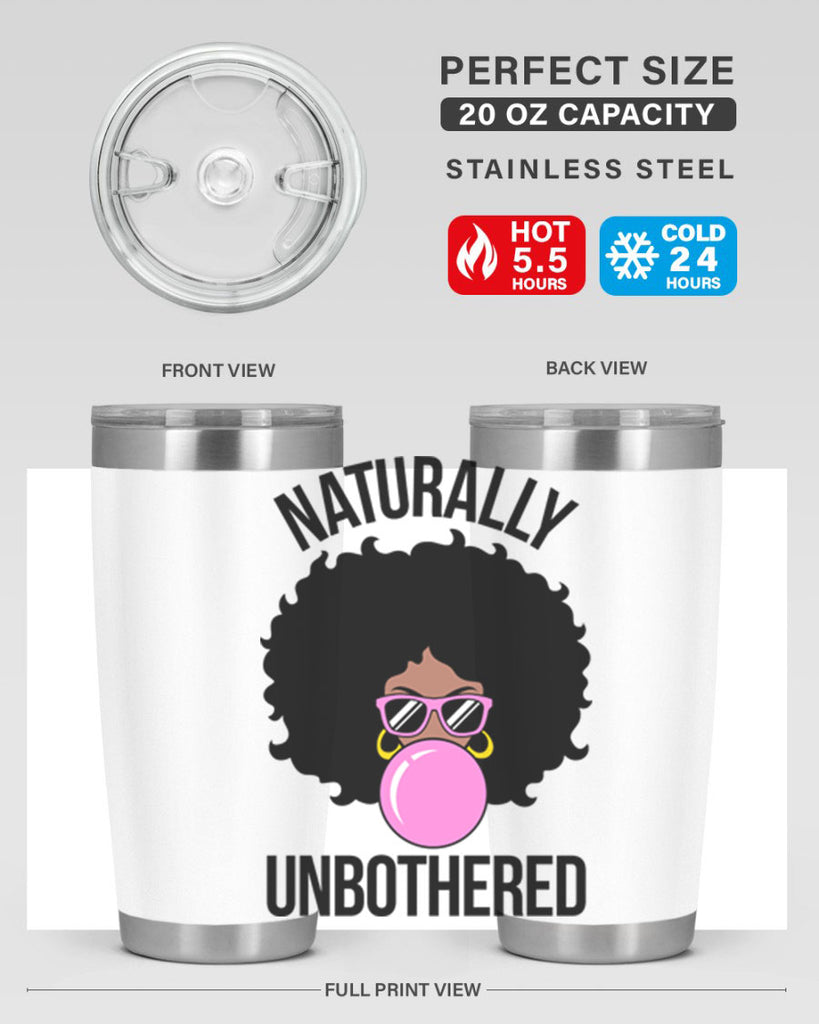 naturally unbothered afro woman 64#- black words phrases- Cotton Tank