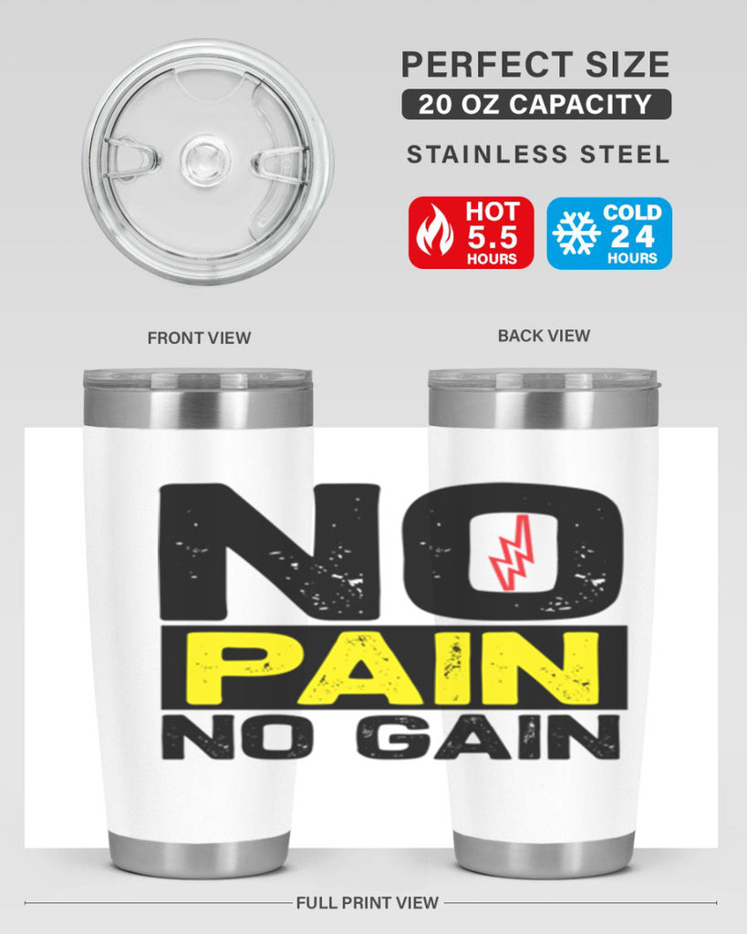 no pain no gain 5#- gym- Tumbler