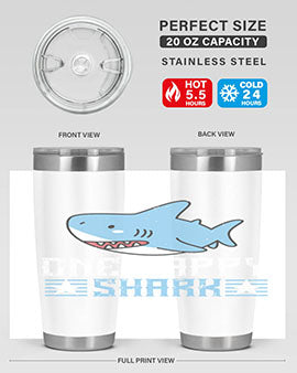 one happy shark Style 50#- shark  fish- Tumbler