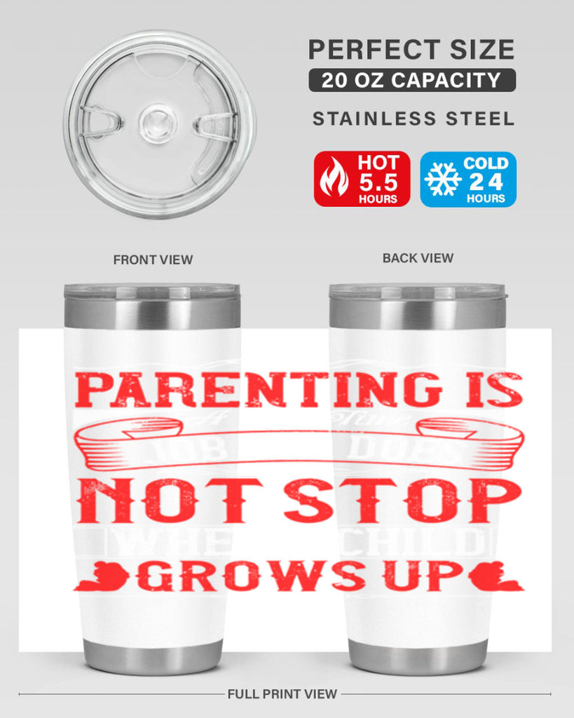 parenting is a life time job and does not stop when a child grows up 29#- Parents Day- Tumbler