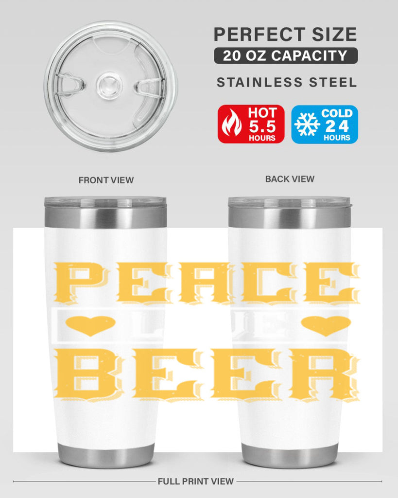 peace love beer 53#- beer- Tumbler