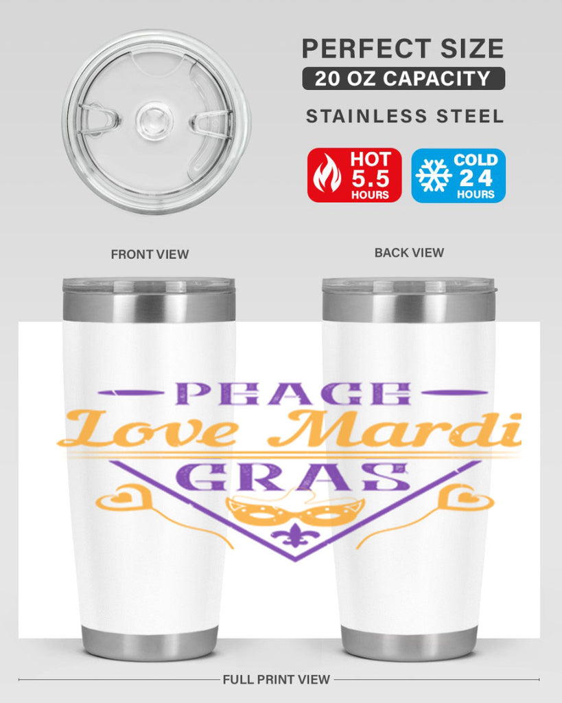 peace love mardi gras 39#- mardi gras- Tumbler