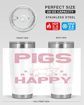 pigs make me happy Style 35#- pig- Tumbler