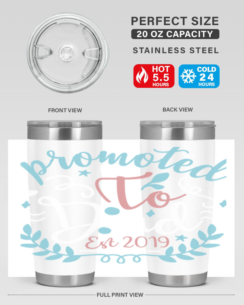 promoted to dad est 10#- fathers day- Tumbler