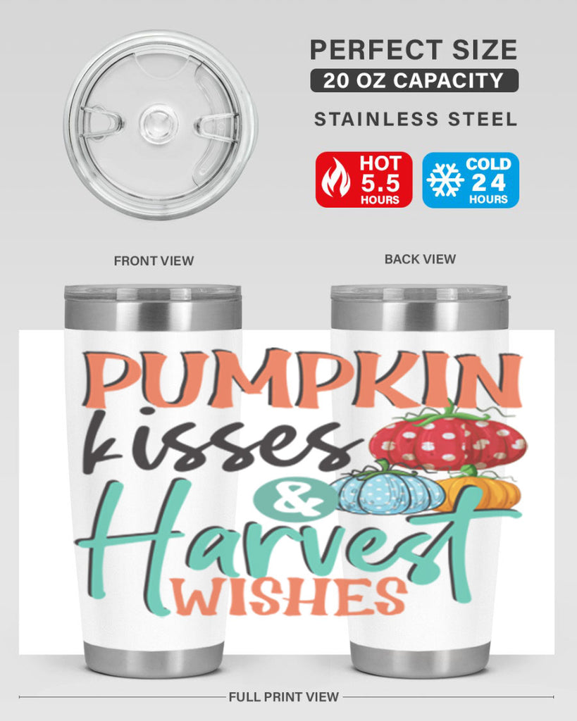 pumpkin kisses harvest wishes 526#- fall- Tumbler