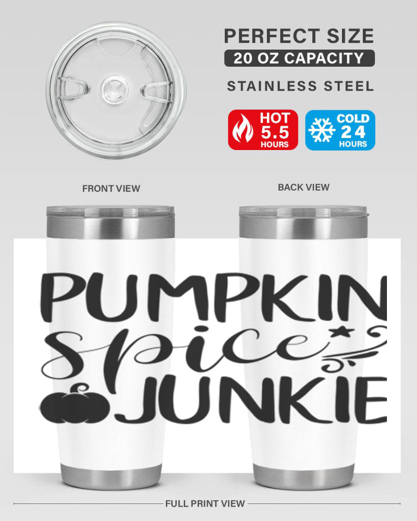 pumpkin spice junkie 548#- fall- Tumbler