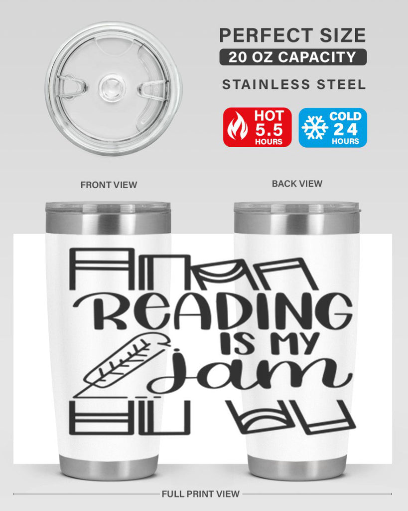 reading is my jam 29#- reading- Tumbler