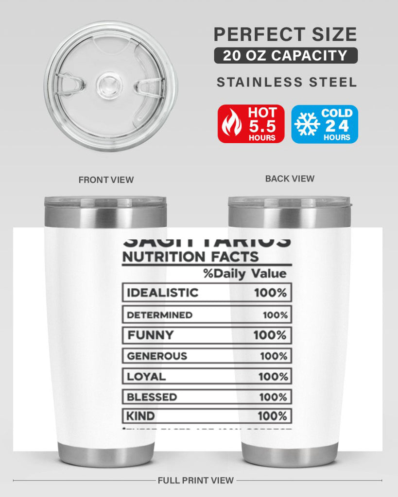 sagittarius Nutrition Facts 400#- zodiac- Tumbler