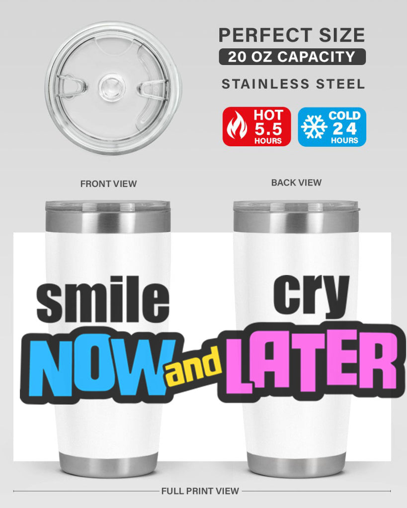 smile now and cry later 31#- black words phrases- Cotton Tank