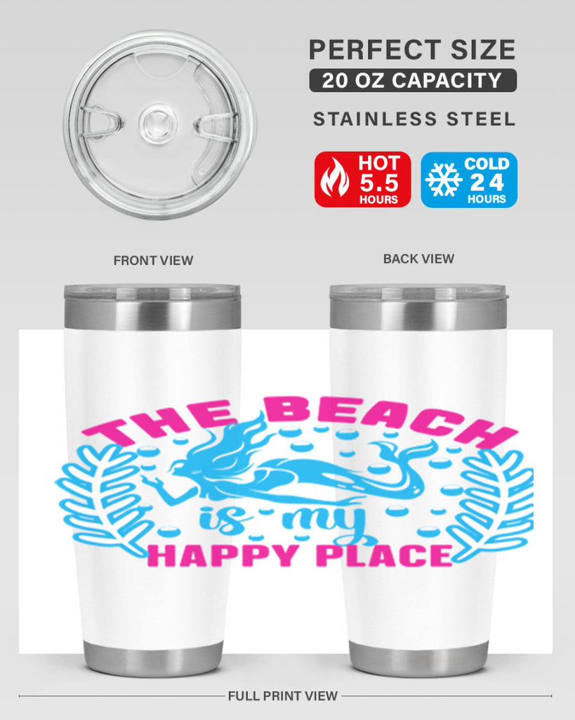 the beach is my happy place 626#- mermaid- Tumbler