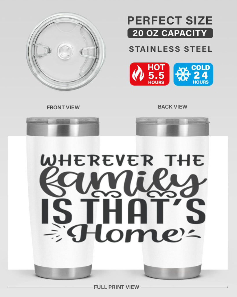 wherever the family is thats home 9#- family- Tumbler